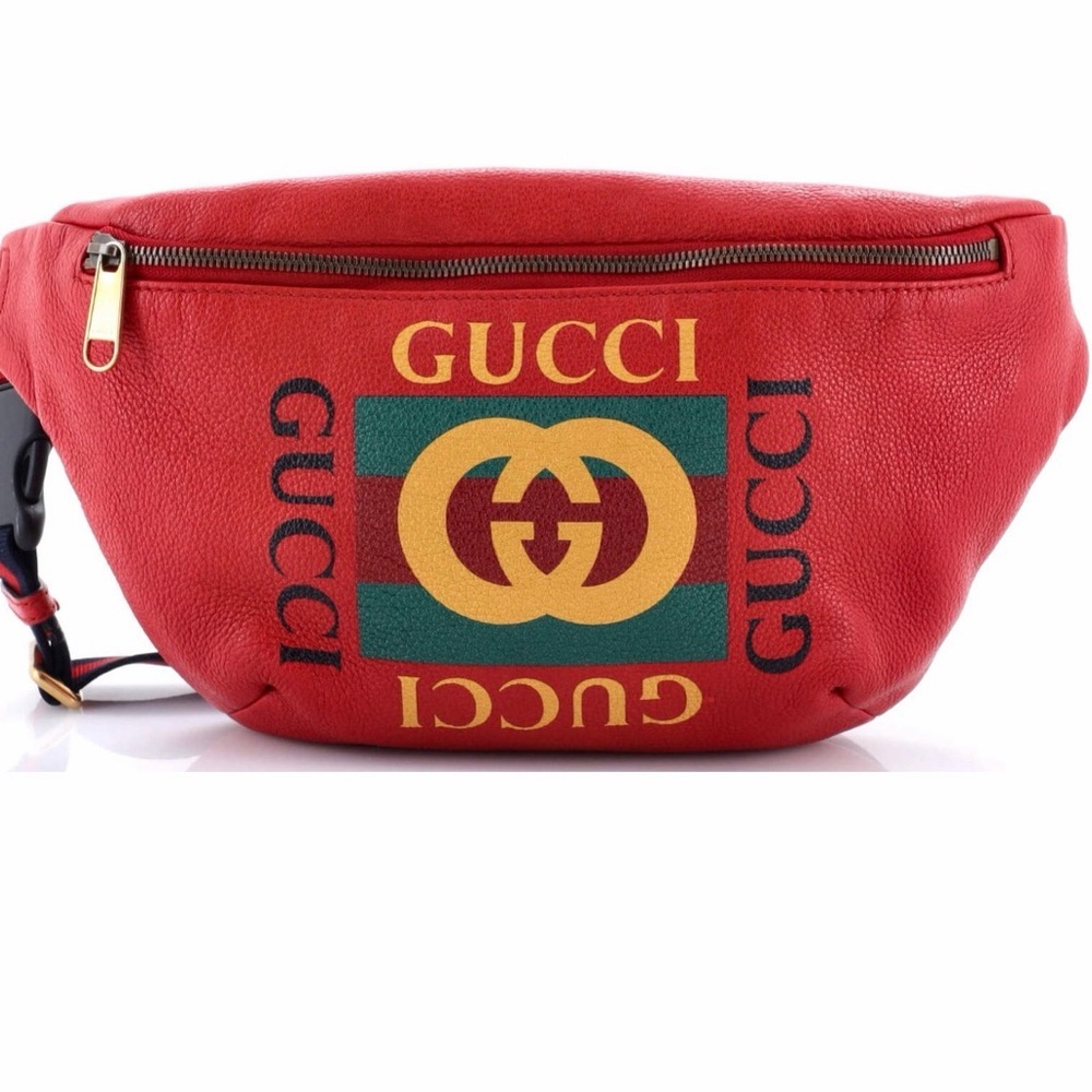 Gucci Red Leather Waist Bag
